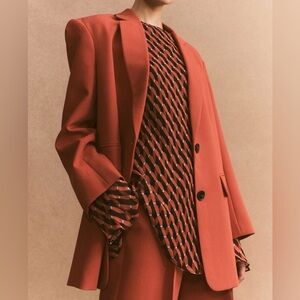 SHONA JOY  Irena Oversized Blazer Brick Orange
